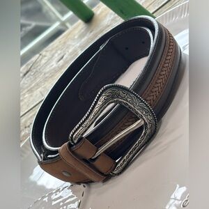 Nacona Belt Co. Leather Braided Belt. Men's Sz-39” Removable Buckle | Brown